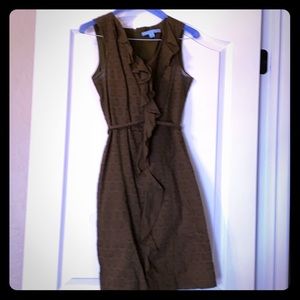 Cotton olive green ruffle dress